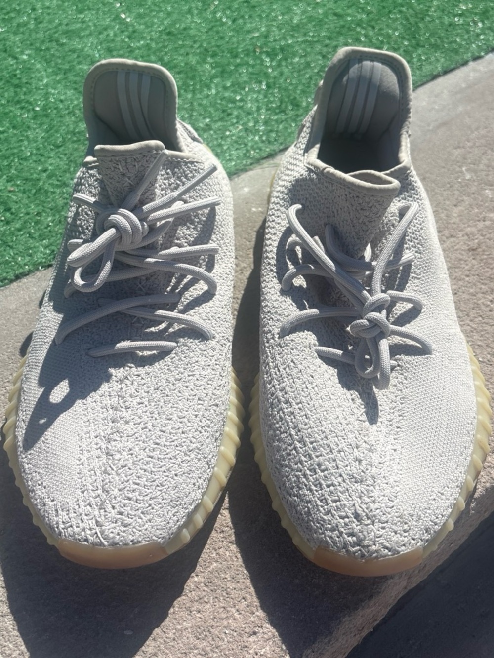 Yeezy Boost 350 V2 Men’s Sneakers - Light Grey Upper with Gum Sole